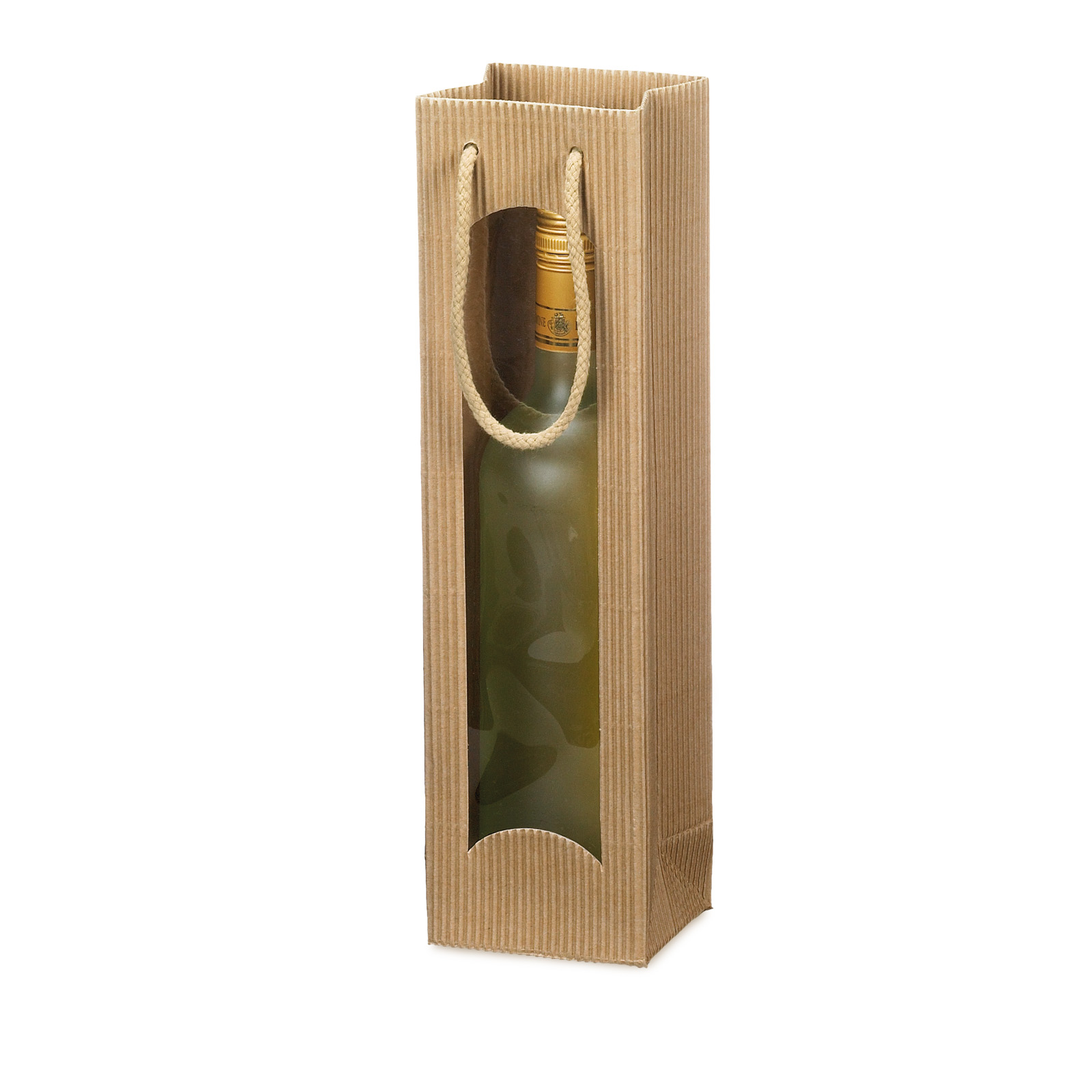 Tragetasche Natur offene Welle mit Fenster 1er Tragetasche Natur offene Welle mit Fenster 1er