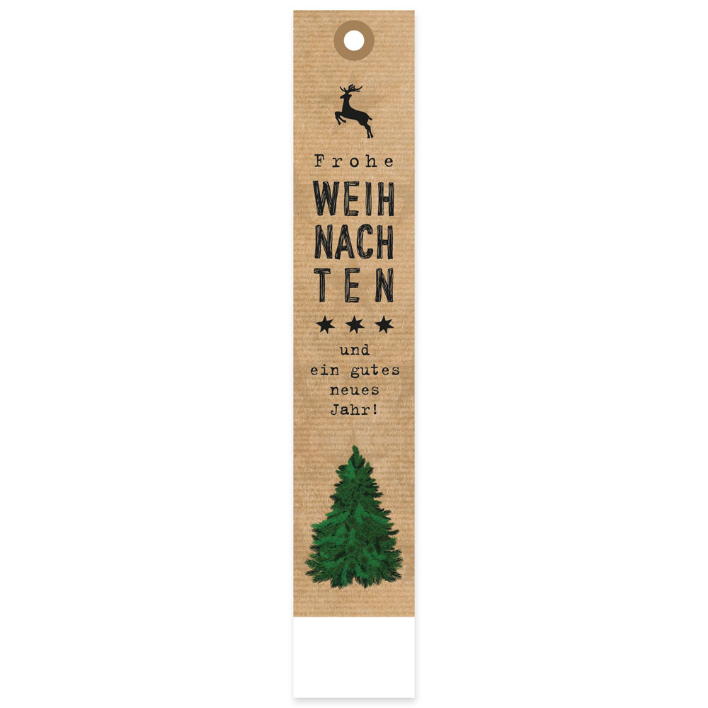 Geschenkanhänger Weihnachten Natur mit Baum