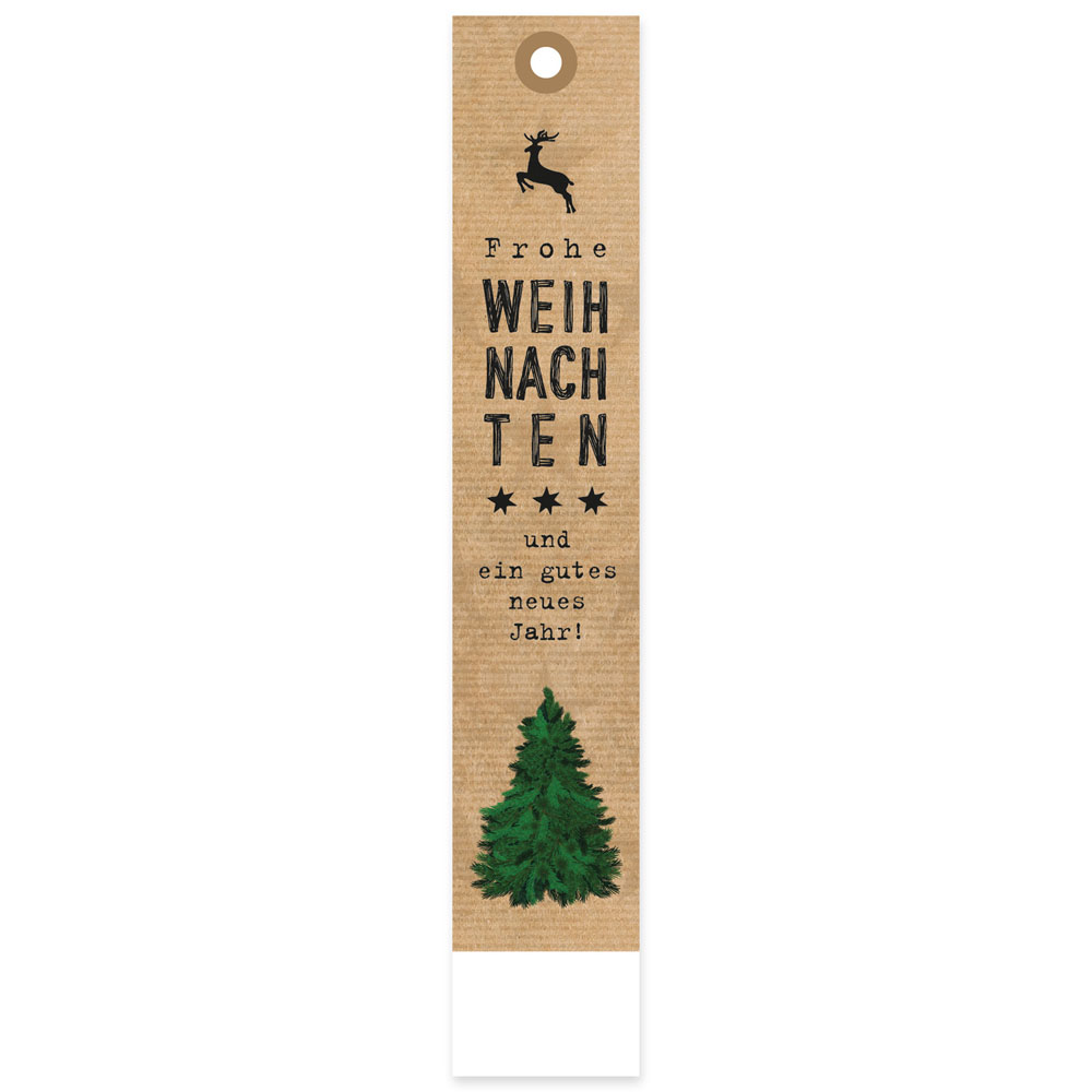 Geschenkanhänger Weihnachten Natur mit Baum Geschenkanhänger Weihnachten Natur mit Baum