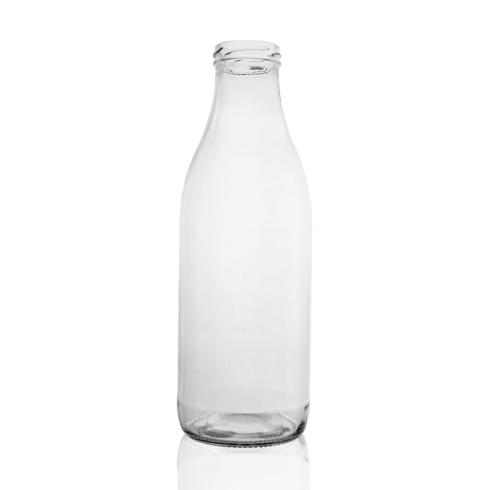 Weithalsflasche 1000 ml, TO48, Weißglas