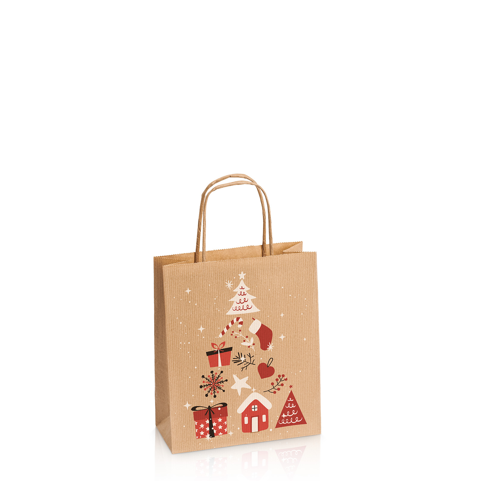 Einkaufstasche aus Kraftpapier Christmas S Einkaufstasche aus Kraftpapier Christmas S