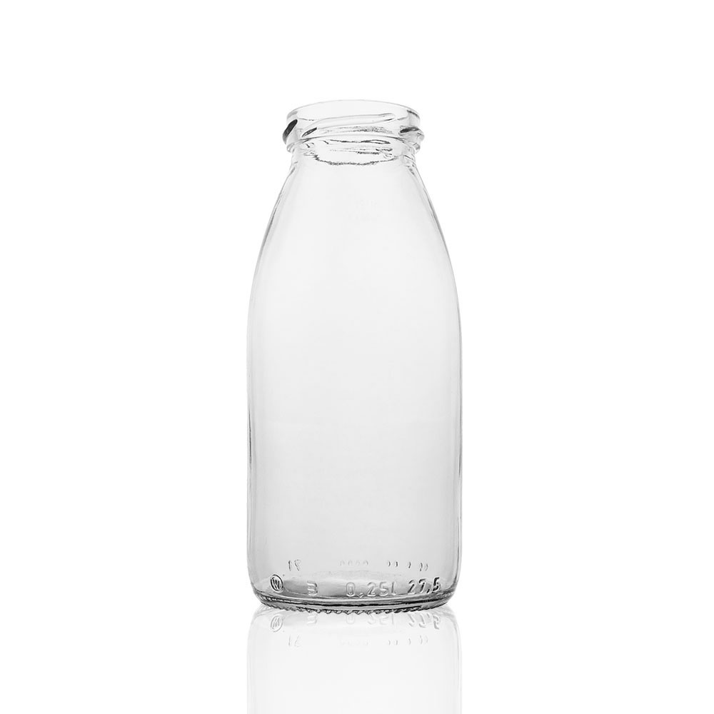 Weithalsflasche 250 ml, TO43, Weißglas