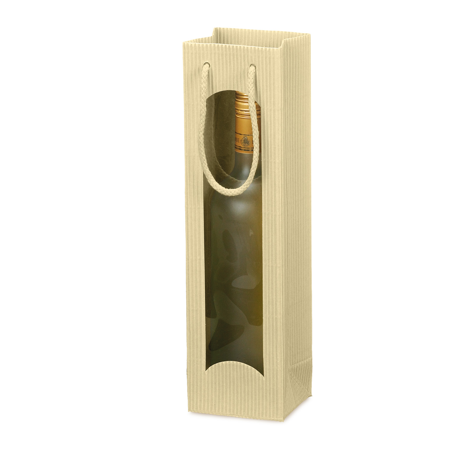 Tragetasche Creme offene Welle mit Fenster 1er