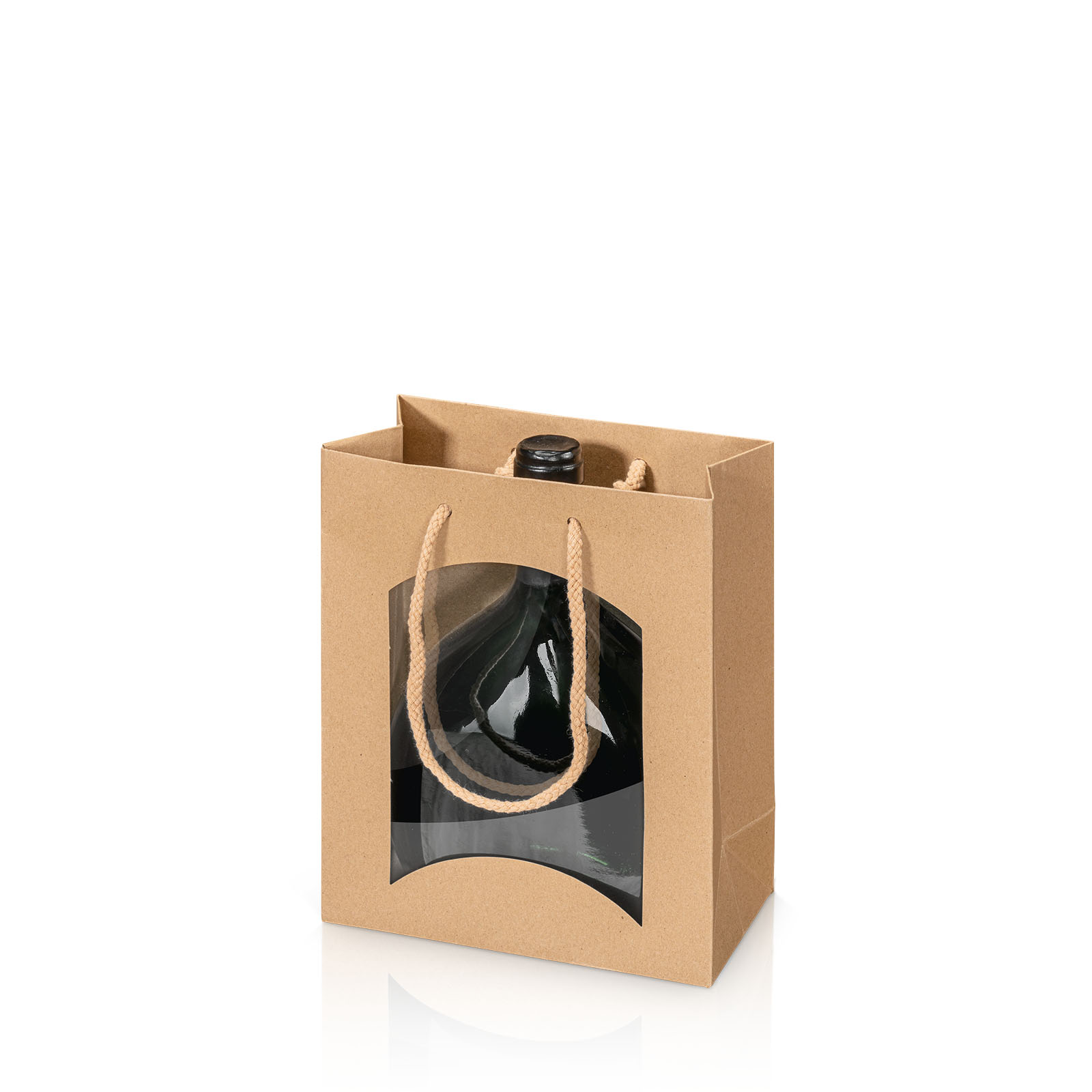 Tragetasche Kraftpapier Natura mit Fenster BB