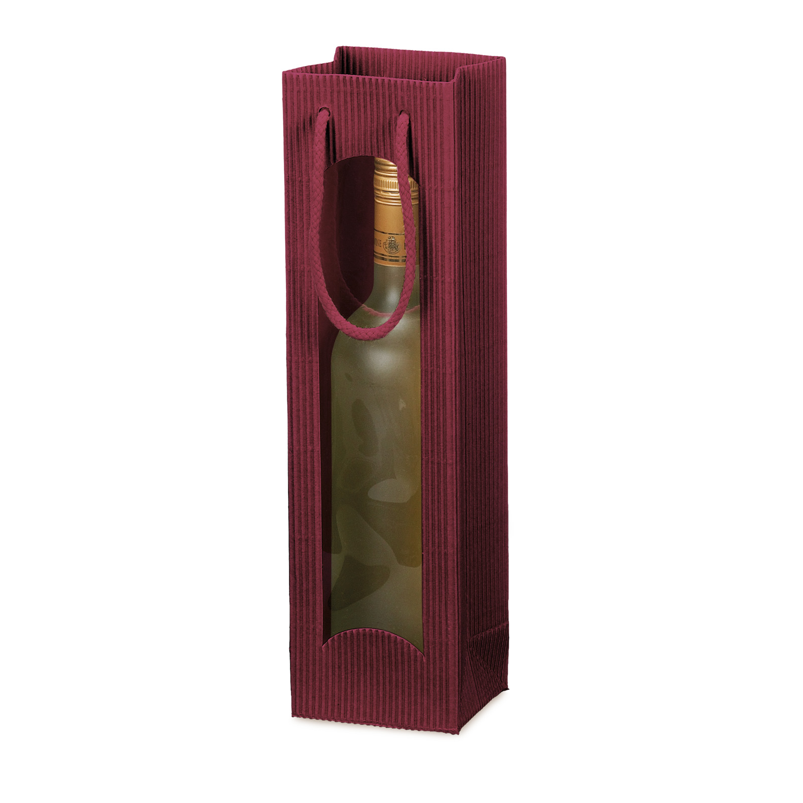 Tragetasche Bordeaux offene Welle mit Fenster 1er
