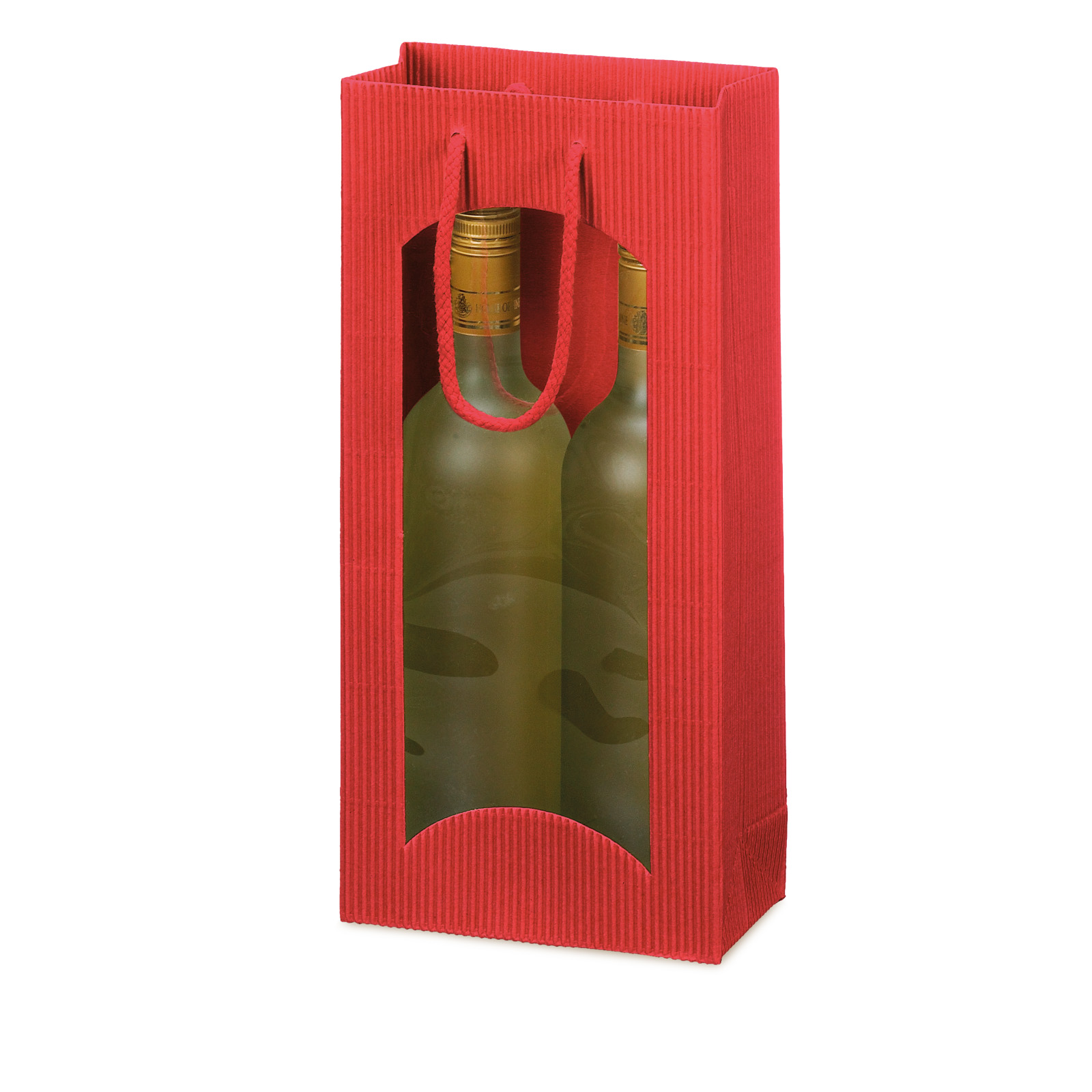 Tragetasche Rot offene Welle mit Fenster 2er