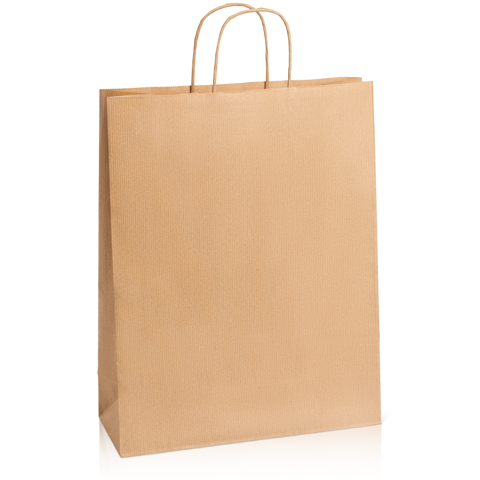 Einkaufstasche aus Kraftpapier Natur gerippt XL Einkaufstasche aus Kraftpapier Natur gerippt XL