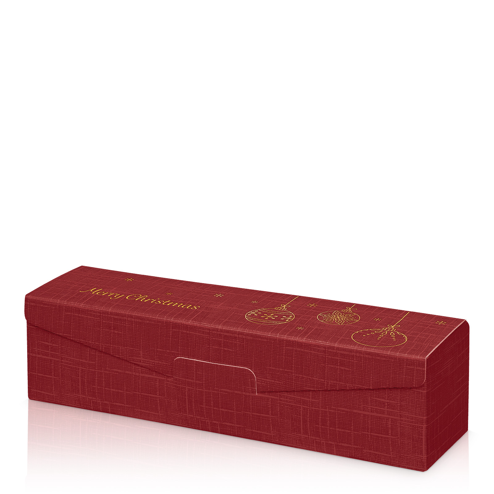 Seta Bordeaux Goldkugeln geprägt, 1er Präsentkarton 380mm mit Heißfolienprägung