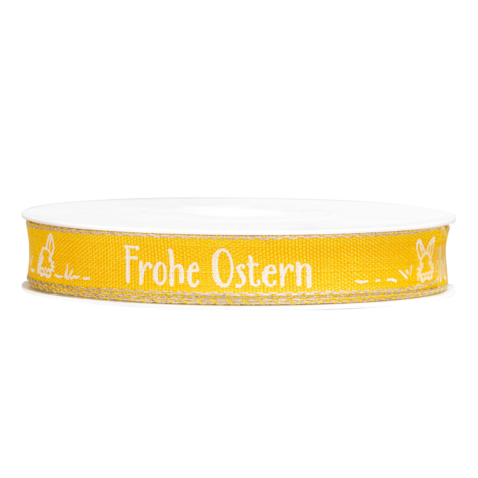 Geschenkband Frohe Ostern Gelb/Weiß Geschenkband Frohe Ostern Gelb/Weiß