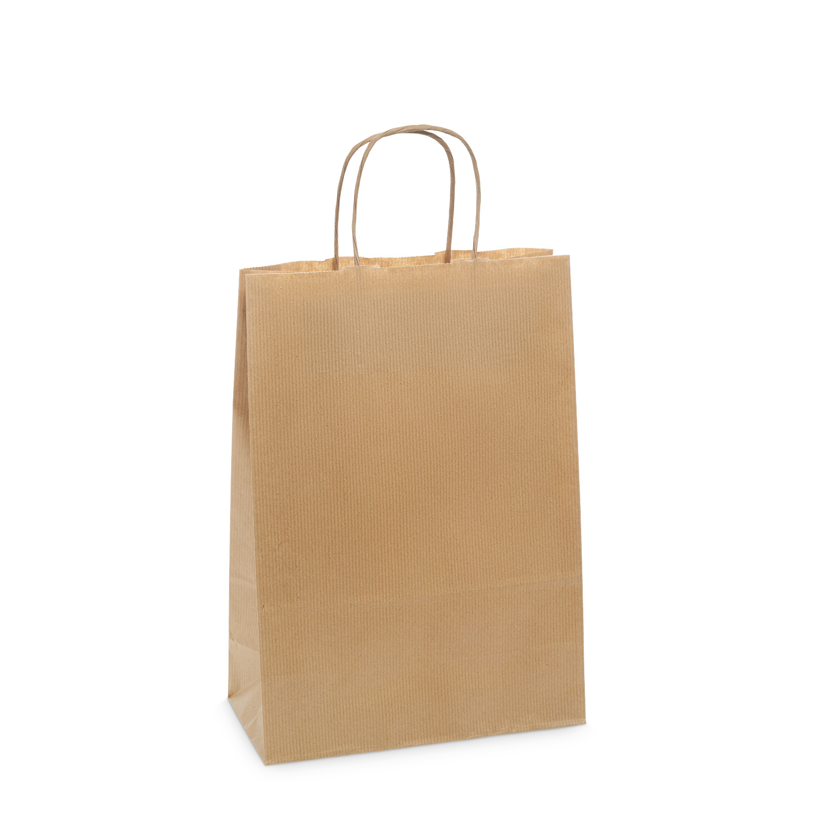 Einkaufstasche aus Kraftpapier Natur gerippt M Einkaufstasche aus Kraftpapier Natur gerippt M